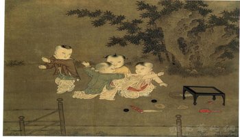 小庭婴戏图