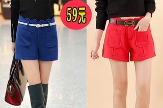 仅售59元,价值189元的韩版秋冬季<em>毛呢</em>靴裤短