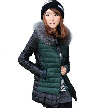 薇之衣时尚风尚英伦拼色加厚PU皮拼接可拆卸