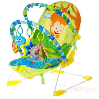 拉迪达猴子钓鱼双提手可调安抚摇椅BR90008