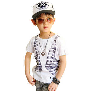 盒子童装男童爱制造2012夏款英式<em>马甲印花</em>T恤