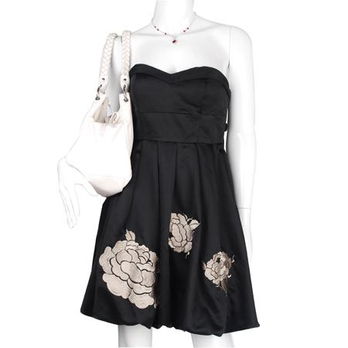 Forever21 缎面抹胸刺绣晚礼服 - 抹胸\/吊带\/背