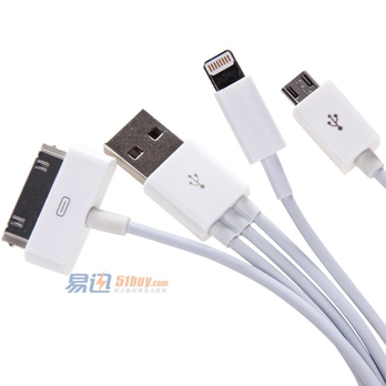 比里通 三合一充电数据线 苹果4\/苹果5\/Micro 三