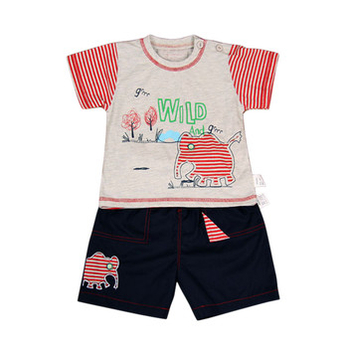 花儿开 婴儿服装纯棉夏装大象宝宝<em>男童</em>短袖短