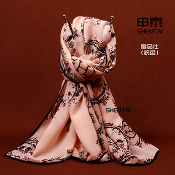 2013申泰<em>女式</em>花色<em>围巾</em>丝巾 <em>爱马仕</em>粉色 - <em>围巾</em>