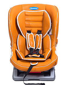 橙色坐躺两用儿童皮质汽车安全座椅 - 儿童安全
