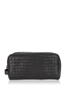 Bottega Veneta灰色羊皮材质编织样式男士手拿