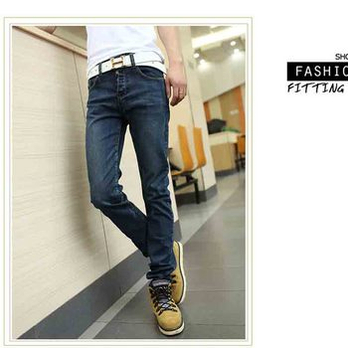 皓男服饰韩版春装男牛仔裤 休闲舒适修身小脚