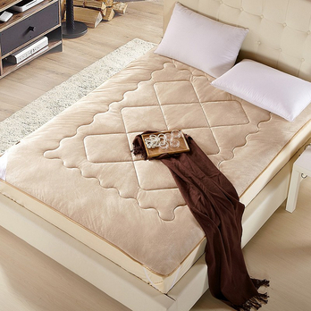 九洲鹿家纺 防滑保健驼绒床垫 可折叠床褥 双人