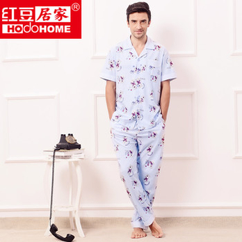 夏季<em>睡衣</em>情侣套装 <em>红豆居家</em>男<em>女士</em>短袖卡通小