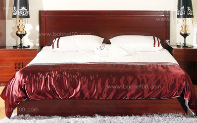 华日家居-小窗岁月-实木材质-坚固耐用-中式床