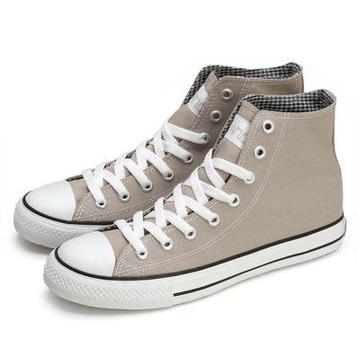 经典百搭纯色高帮帆布鞋 米色 - 商品详情页 - 3