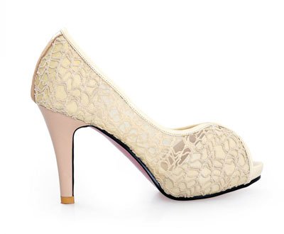 100元包邮!蕾丝性感鱼嘴高跟凉鞋-99