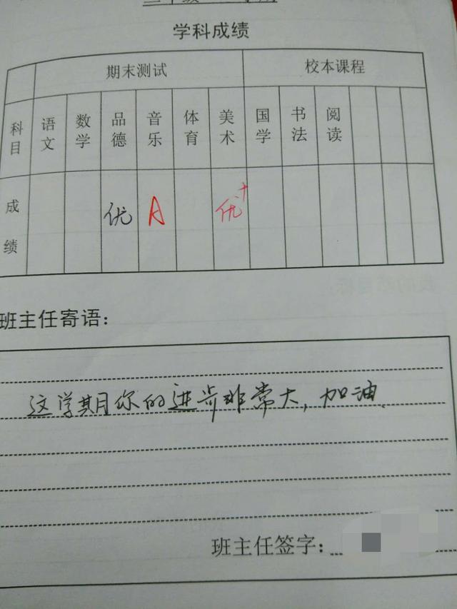 老师的一句评语感动了整个家庭,孩子表现更好