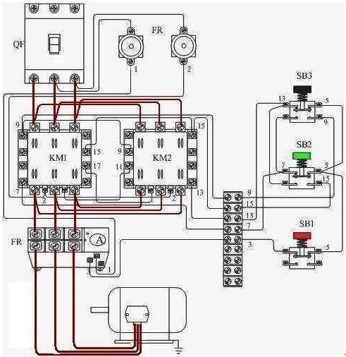 请问2个cjx2交流接触器怎么做三相电机正反转控制?