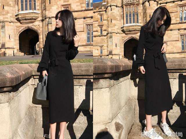 黑色针织裙很显瘦?配什么鞋子很重要!