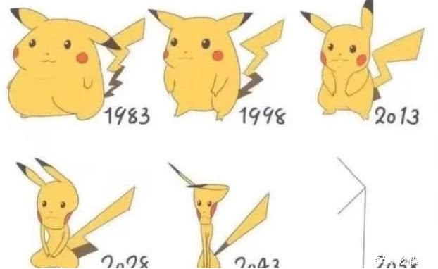 童年动漫人物进化史,小智快认不出皮卡丘,柯南