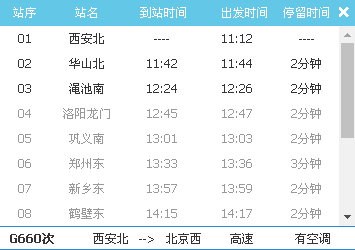 西安北到渑池南高铁都经停哪些站_360问答