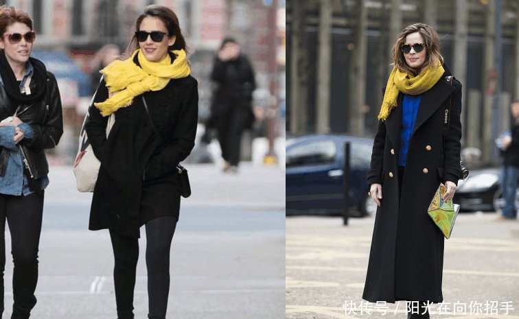 这4种颜色的围巾, 和黑色衣服很合拍, 保暖好