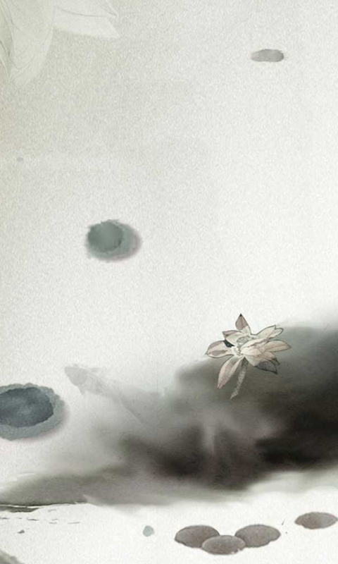 中国风,水墨画,3d效果小荷塘~~ 自由壁纸,给你逼真夏季,点击摇曳荷花