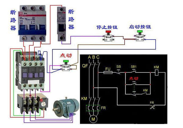 行车电机接触器接线图