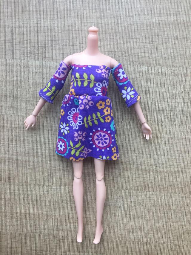 「原创」DIY手工制作--娃娃俏皮一字肩连衣裙