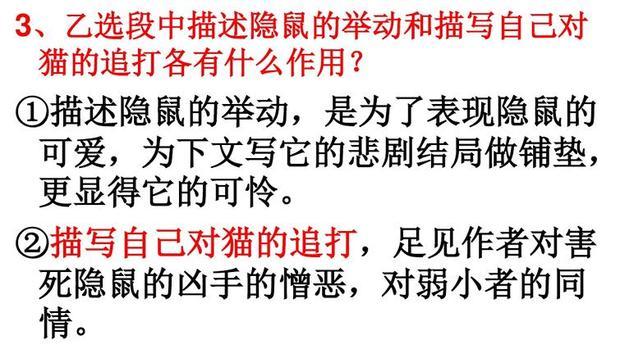 朝花夕拾的猫狗鼠阅读题:选文B中描述的隠鼠有