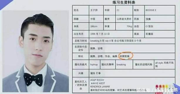 王子异未出道前从事视频剪辑工作,富二代练习