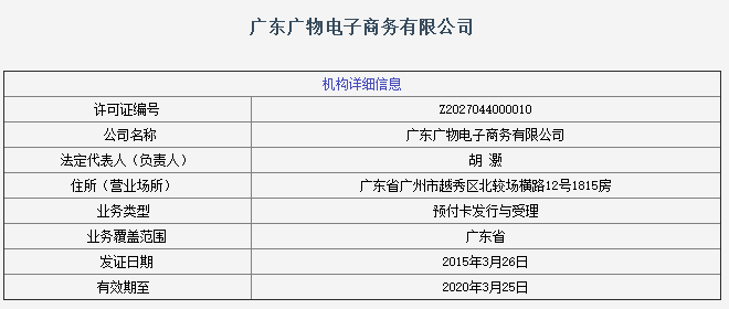 第八批支付牌照唯一获得者广物被央行处罚 改名粤通宝