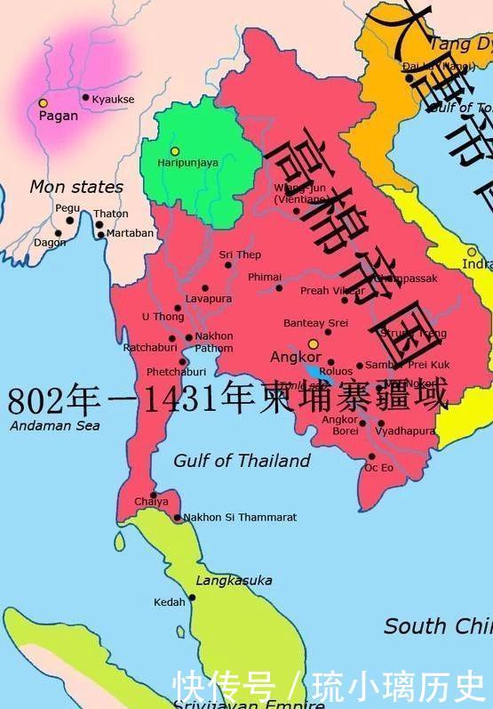 逐渐缩小的柬埔寨!十张地图展现柬埔寨两千年