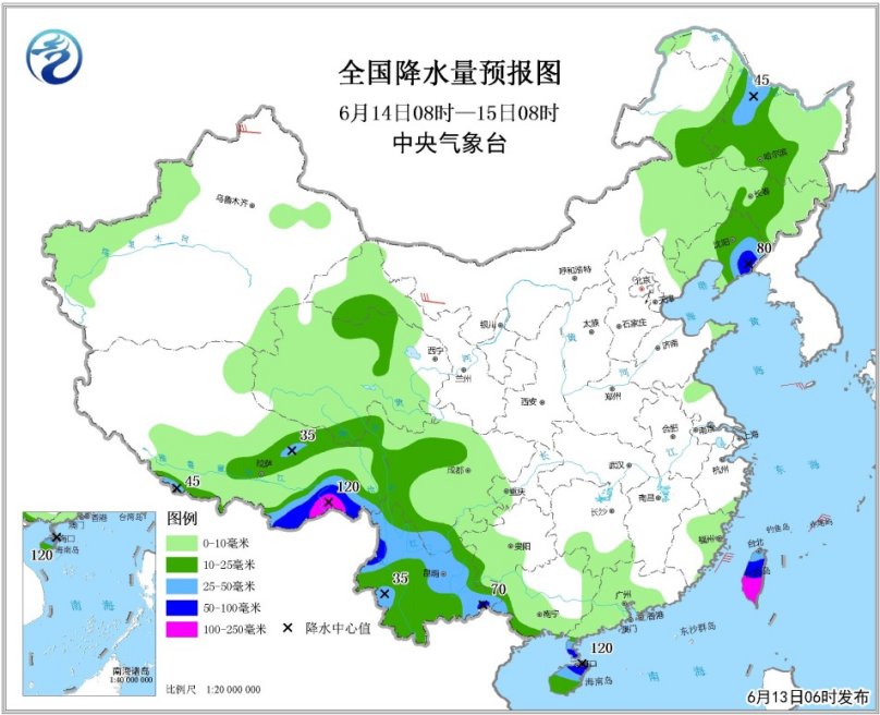 未来三天全国天气预报:华南降水减弱西南维持