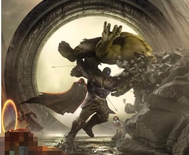 漫威《复联4》最新概念海报,灭霸暴揍绿巨人