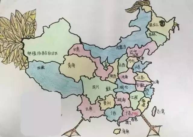 给孩子,可爱得不要不要的,原来你是这样的中国地图