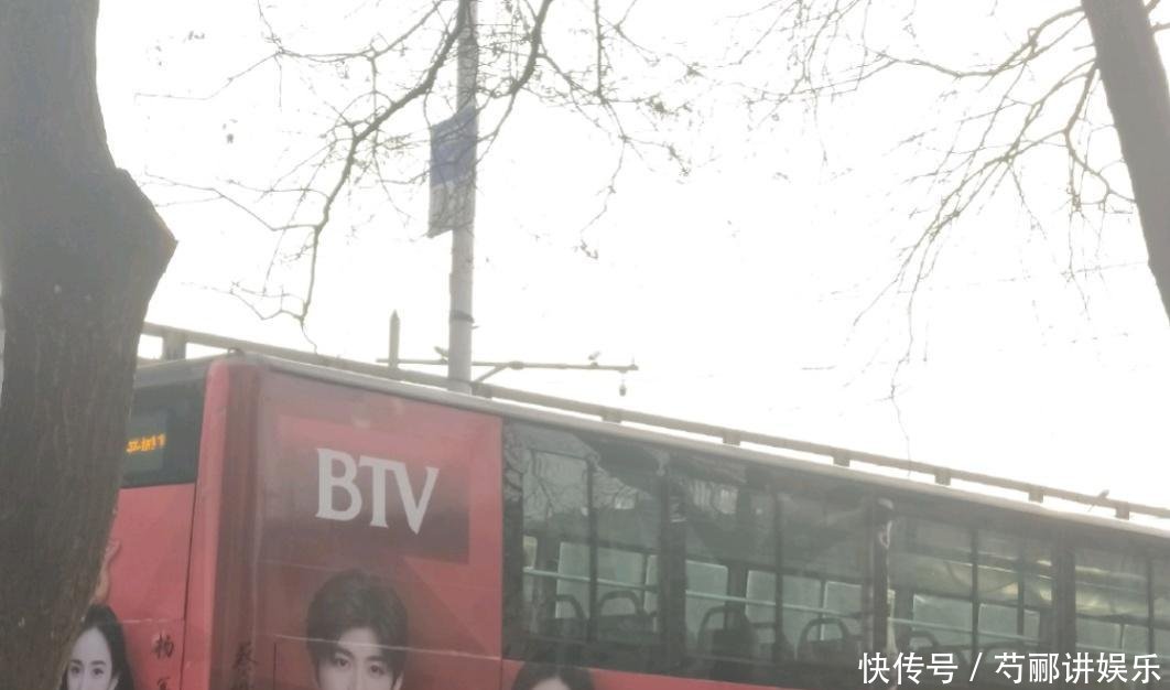 蔡徐坤的拜年图出现在公交车上, 杨幂和他一起