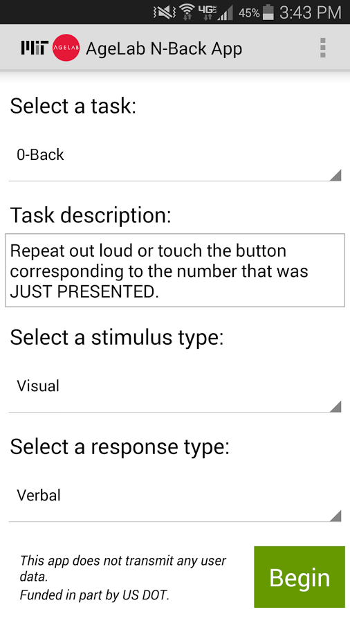 MIT AgeLab NBack App截图1