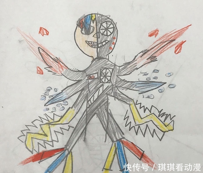 艺术家父亲给儿子的涂鸦画成彩漫,效果太炫酷