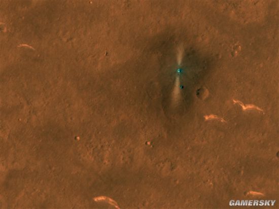 nasa分享首张祝融号俯视照片位于火星乌托邦平原南部