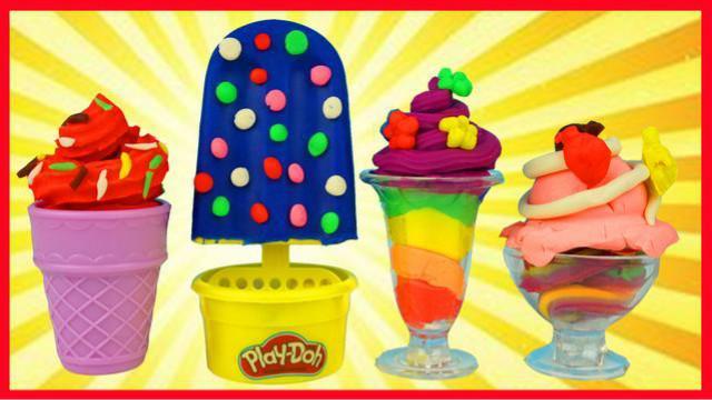 培乐多橡皮泥彩泥冰棒冰糕冰淇淋甜点玩具,过家家亲子游戏
