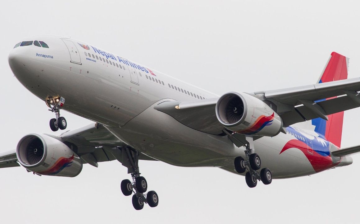 尼泊尔航空首架a330-200宽体客机完成试飞