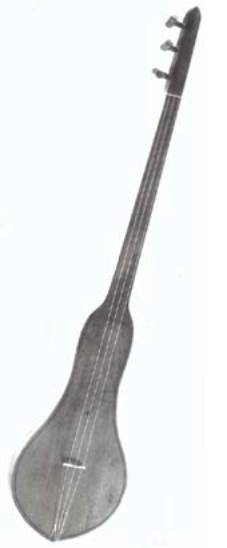 考姆兹外形与蒙古族古老的弹弦乐器火不思相似,但形制上与火不 思已有