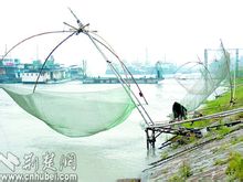 亦作"扳缯". 2.拉罾网捕鱼.