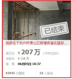 3.47万\/㎡!新塘一小区内60方的毛坯房拍出207万