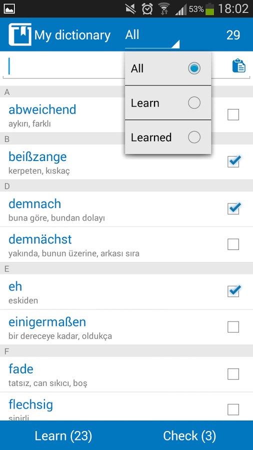 Turkish - German dictionary截图4