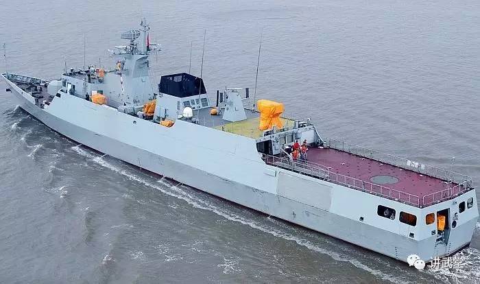 中国海军056a型反潜护卫舰,注意舰艉主/被动拖曳线列阵声呐