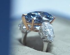 稀有蓝钻或将拍出2.5亿元高价 拍卖史上最大内部无瑕艳彩蓝钻