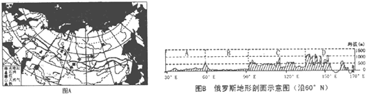 a 西伯利亚平原 b 东西伯利亚山地 c 东欧平原 d中西伯利亚高原 (3)