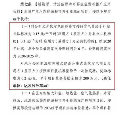 北京光伏補貼政策2021年（2021年）