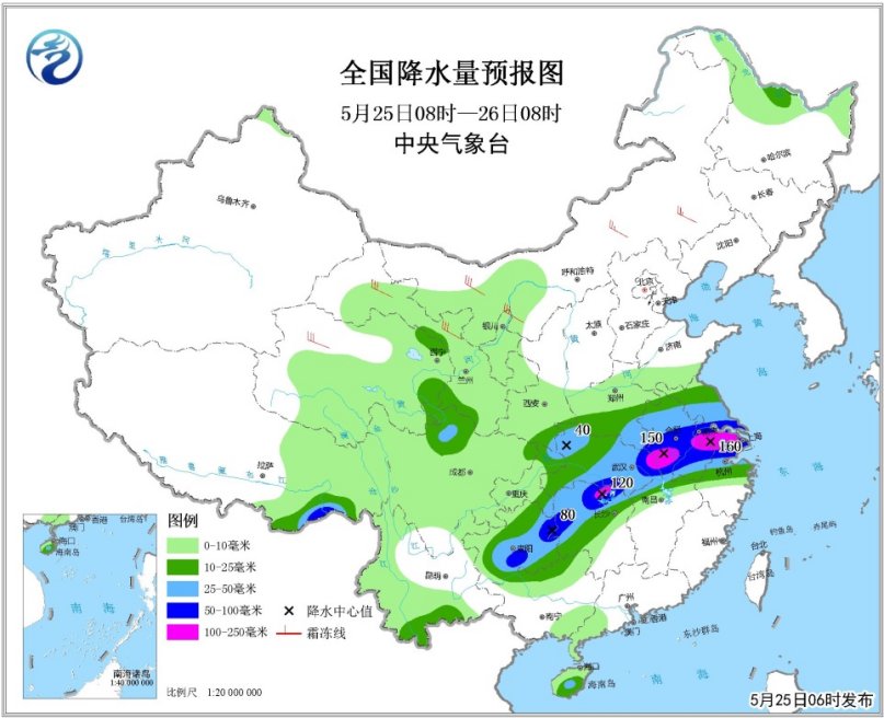 未来三天全国天气预报:长江中下游等地将有大到暴雨