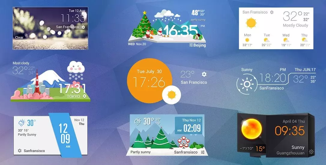 HTC Sense Style Weather Widget截图3