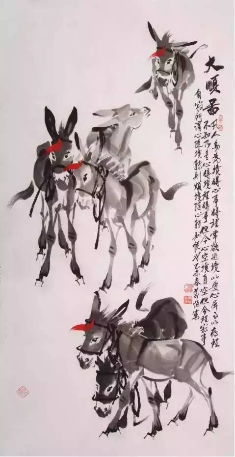 齐白石画虾,徐悲鸿画马,谁知道当代牧驴翁画家?